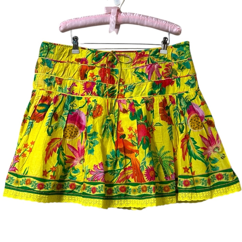 Farm Rio Delicate Fruit Garden Mini Skirt Size XL